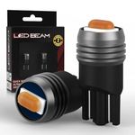 LEDBeam GS Series T10 600Lm 7035 Chip 6500k Car Bike Parking Licence Plate Turn Signal Amber LED Bulb (12V,2.4W/2Bulbs) (Amber)