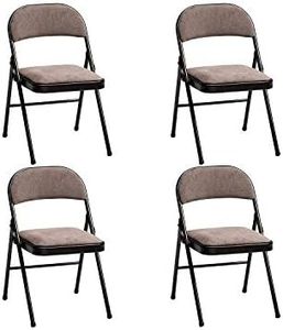 MECO 4-Pack Deluxe Fabric Padded Folding Chair, Cinnabar Frame and Corrin Fabric Seat and Back