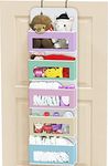 SimpleHouseware Over The Door Hanging Organizer Baby Nursery Storage, 5 Clear Window Pocket, Multi Color