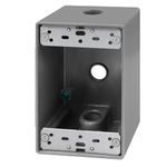 ENERLITES Weatherproof Outlet Box with Three 1/2-in Threaded Outlets, Outdoor Electrical Box, 3 Holes 0.50” Each, 1-Gang, 4.57” Height x 2.83” Length x 2.05” Depth, EN1350