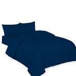 ARLINENS Plain Dyed Duvet Quilt Cover Bedding Set With Pillowcases in following colours and Sizes (DOUBLE, ROYAL BLUE)