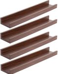 Kiera Grace Edge Engineered Wood Floating Shelves - 23", Jacobean, 4Pack Simple & Classic Decorative Book Ledge - Wall-Mounted Picture Frame Shelves for Home, Room, Office