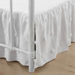 xuan dian Bed Skirt, Bed Skirt Full Size, Ruffled Bed Skirt with Split Corners, Full Bed Skirt 14 Inch Drop, Polka Dots Boho Full Size Bed Skirts, White-14 Full