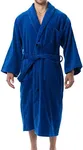 Alpine Swiss Aiden Mens Cotton Terry Cloth Bathrobe Shawl Collar Velour Spa Robe BLU XLXXL