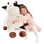 IKASA Giant Cow Stuffed Animal Jumbo Cow Soft Toys (White, 78cm)