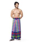 Nandu® Brand Men's Cotton Stitched Lungi - Ready to wear (Pattern & Design May Vary, Multicolour, Free Size (2.10Mtrs)) Premium Wear (1)