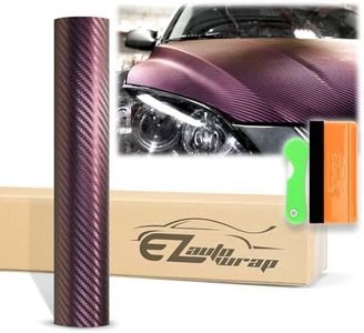 12"x60" (1FTx5FT) Purple Gold Chameleon Carbon Fiber Textured Color Shift Color Change Matte Vinyl Wrap Auto Car Sticker Decal Film Sheet Bubble Free Air Release Technology with Tool Kit