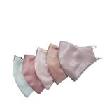 AGASTI Silk Satin 3 Ply Soft Elastic Reusable Face Mask (Pink, Peach, Without Valve, Pack of 5) for Women, Men and Children