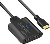 HDMI Switch 4K 60Hz with 60CM Fixed HDMI Cable, PORTTA Bi-Directional 2 in 1 Out HDMI 2.0 Switcher Box Hub 1 in 2 Out HDMI Splitter Support HDR10 HDCP2.2 for Laptop Pro PS4 PS5 HDTV Monitor