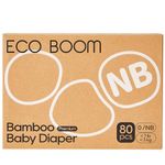 Eco Boom Bamboo Baby Diapers - Hypoallergenic, Ultra Solf Nappies Newborn - 80 pcs per Box