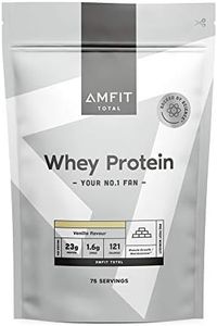 Marca Amazon - Amfit Nutrition Proteína de Suero de Leche en Polvo, Vainilla, 75 porciones 2.27 kg (Paquete de 1)