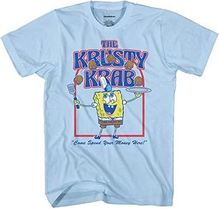 Mens Spongebob Squarepants Classic Shirt - Spongebob, Patrick & Krusty Krab T-Shirt (Light Blue Group, XX-Large)