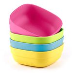 GET FRESH PLA Kids Bowls Set – 4-Pack Melamine-Free Cereal Bowls for Kids and Toddlers – Microwave Safe Stackable BPA-Free PLA Childrens Dinnerware Snack Bowls – Reusable Kids Dishes for Daily Use