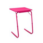 TABLE MAGIC Alloy Steel-Laptop Table Mat Finish,Lapdesk,Multipurpose Table,Utility Table,Height Adjustable Table,Work At Home Table,Study Table,Kids Study Table(Table Magic Hot Pink,Large),53 Cm