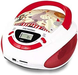 Metronic Circus CD Player with USB/AUX-in Port Red/White 477145