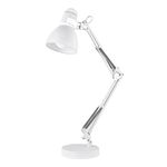 Globe Electric 52024 Swing-Arm Desk Lamp, with Base, White