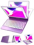 MMK iPad Keyboard Case for iPad 6th Gen 2018, iPad 5th Gen 2017, iPad Pro 9.7, iPad Air 2, iPad Air 1, Backlit 10 Color 360 Screen Rotation iPad Case with Keyboard, Auto Sleep/Wake - Violet