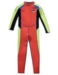 Gogokids Kids Wetsuit - Boys Girls Rash Guard One Piece Thermal Swimsuits 2.5mm Neoprene Diving Snorkelling Suit UV 50+ Sun Protection, Orange XXL