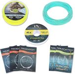 Maxcatch Best Price Fly Fishing Line (Weight Forward, Floating) and Fly Line Combo with Backing Leader and Tippet (Line Combo Teal Blue, WF8F-100FT)