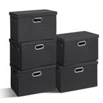 5x39L Large Storage Bins with Lids - Thick Decorative Storage Boxes with Lids Foldable Closet Storage Bins for Clothes Linen Storage Organizer Storage Boxes for Nursery Playroom Office Shelves