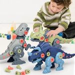 NHR Dinosuar Toys, Pack of 4 Dinosuar with Screwdriver, Dino Kids Building Learning Toys, STEM Toy for Boys and Girls, Ages 3-8 Year (Multicolor)