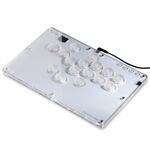 ONEED Haute42 Leverless Controller Arcade Stick T16-C: Leverless Arcade Stick with Turbo,Leverless Controller for PC/PS3/PS4/Switch Game,Crystal Low-Profile Switch Fightpad Support Hot Swap