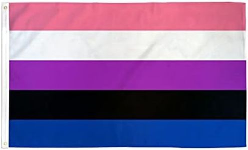 AZ FLAG - Bandera LGBT Orgullo Genderfluid - 150x90 cm - Bandera Género No Binario 100% Poliéster con Ojales de Metal Integrados - 110g - Colores Vivos Y Resistente A La Decoloración