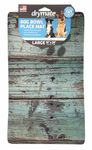 Drymate Pet Bowl Placemat, Dog & Cat Food Feeding Mat - Absorbent Fabric, Waterproof Backing, Slip-Resistant - Machine Washable/Durable (USA Made) (16” x 28”) (Distressed Wood Green)