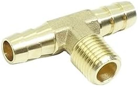 CDQBWKJGFJ 1 Piece 3/8 Hose Barb Tee X 1/4 Male NPT Pipe Adapter Brass Pipe 3 Way Fitting Gas Fuel Water