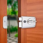 Godrej Rim Lock I Twinbolt Ultra XL+ I 1CK Deadbolt I for Inside Opening Door I Left/Right Handed Doors I 4 Keys I 5-Year Warranty I Manual Locking l Satin Nickel Finish