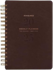 AT-A-GLANCE 2025 Planner, Weekly & Monthly, 5-1/2" x 8-1/2", Small, Signature, Distressed Brown (YP2000925)