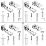 Bifold Door Hardware Repair Kit - 4 Pack Bi-fold Closet Barn Door Hardware Kit for 7/8" to 1" Track, Folding Pocket Door Replacement Parts Set Include Top Bottom Pivots Bracket and Guide Wheel (4Pack)