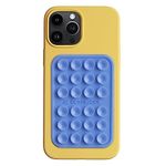 OCTOBUDDY MAX Silicone Suction Phone Case Adhesive Mount - Hands-Free, Strong Grip Holder for Selfies and Videos - Durable, Easy to Use - iPhone and Android Compatible - 2.6″ x 3.9″, Baby Blue Jay