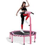 Gielmiy Fitness trampoline, 48" Silent Mini Trampoline Bungee Rebounder Jumping Cardio Trainer Workout for Adults - Maximum Load 150 kg
