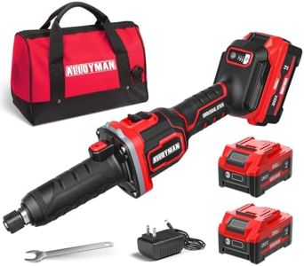 Alloyman Cordless Die Grinder 20V, Brushless, 1/4" Collet, 2 Batteries