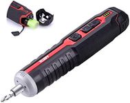 Ikuby Electric Screwdriver Built-in Rechargeable&Removable Li-Ion Battery 4V Cordless Screwdriver with Non-Contact Sensor Technology,10pcs Bit, 1pc Extension Bit Holder for Home DIY…