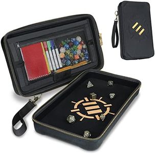 ENHANCE Tabletop Community DND Dice Case and Dice Rolling Tray - Dice Holder and Storage for up to 500 RPG Dice with Rugged Protective Design, Soft Interior, and Organizer Pockets (500 Dice Capacity)