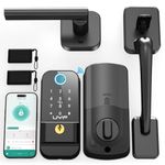 Smart Front Door Lock Set: UYF WiFi Fingerprint Keyless Entry Door Lock with Keypad, Bluetooth Digital Electronic Deadbolt HandleSet Auto Lock App Alexa Remote Control Black