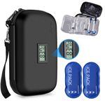 Gloinsu 24h Insulin Cooler Travel Case TSA Approved - Medication Diabetic Cooler with Thermometer Temperature Display | Refrigerated Medicine Organizer Bag with 2 Ice Packs for Travel