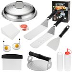 DY DECENT FAMILY Griddle Accessories Kit, 11PCS Flat Top Grill Accessories Set for Blackstone, Griddle Accessories Set with Basting Cover, Spatula, Scraper, Burger Press, Patty Paper