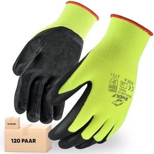 BWOLF PAVALAN Lot de 12 paires de gants, gants de travail, gants de mécanicien, gants de montage avec revêtement en latex robuste (12, 9)