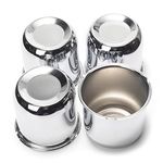 GTownWorks 4Pcs 3.19 inch Wheel Center Caps Fit 3.19" Center Bore Truck Trailer RV SUV Wheels Rims, Carbon Steel Chrome Silver Push Through Hub Covers