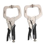 Amazon Basics Metal Face Clamp, 11-Inch, 2-Pack, Black/Silver