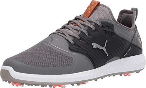 Puma Golf Men's Ignite Pwradapt Caged Golf Shoe, Quiet Shade-Bronze-Puma Black, 9.5 M US