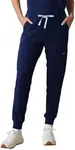 Members Only Women's Valencia Jogger Scrub Pant with Rib Bottom Leg - Tall (Navy, XS)