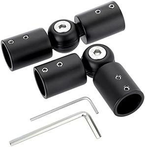 Sumnacon 2Pcs Adjustable Curtain Rods Corner Connector, Stainless Steel Window Hinged Elbow Connector with Accessories Sturdy Curtain Rod Corner Elbow Connector for 3/4 Inch Bay Window Blind, Black