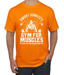 Wild Bobby Dwight Schrute's Gym for Muscles Pop Culture Men's Graphic T-Shirt, Orange, Medium