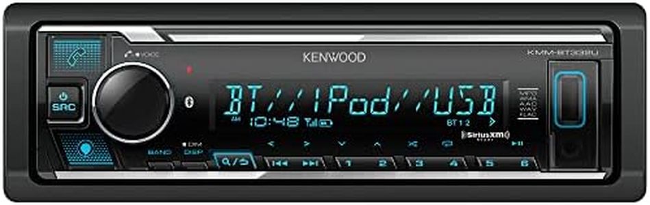 KENWOOD KMM-BT332U Bluetooth Single DIN Car Stereo with USB Port, AM/FM Radio, MP3 Player, Multi Color LCD, Detachable Face, Built in Amazon Alexa, Compatible with SiriusXM Tuner