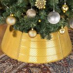 GRANNY SAYS Christmas Tree Collar Gold, Metal Tree Collar for Pencil Trees, Large Christmas Tree Stand Collar, 28" Pencil Tree Collar for 7.5 ft Tree, Decorative Christmas Tree Ring for Holiday