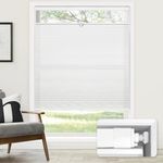 LazBlinds No Tools No Drill Cordless Cellular Shades, Top Down Bottom Up (TDBU) Honeycomb Shades for Home, Light Filtering Thermal Insulation Blinds for Windows, 22" W x 64" H, White